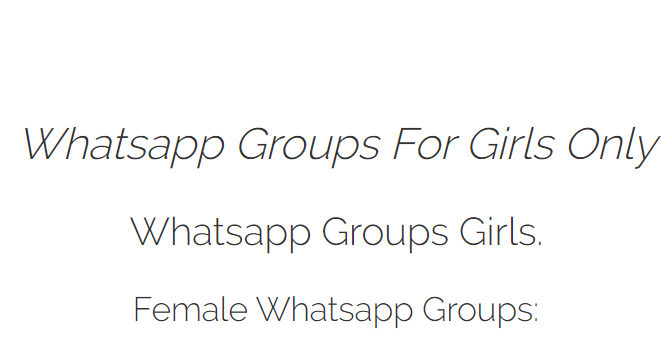 Whatsapp Groups Links For Girls To Join