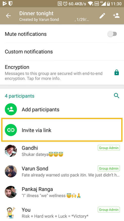 Create Whatsapp Group Invite Link Img1